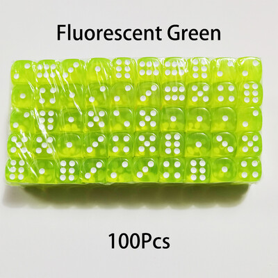 100 DB/Szett D6 kocka 12 mm-es 6 oldalas többszínű átlátszó színű akril lekerekített élű dobókocka asztali társasjátékhoz italpartihoz DND