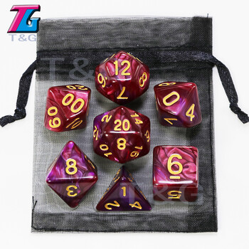 Mix Dice Set with Bag 9 Colors DND RPG φορητά παιχνίδια για ενήλικες Παιδικά πλαστικοί κύβοι TRPG D4 D6 D8 D10 D12 D20