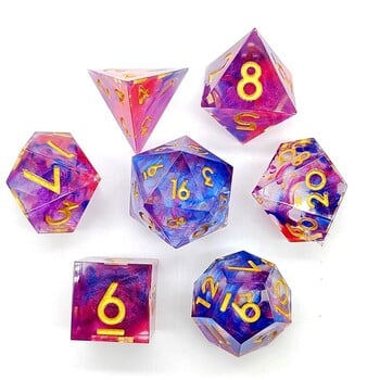 7Pcs/set Digital Dice Resin Dragon Table Entertainment Tarot Game Party Toys Polyhedral DND Dice Tabletop Role-Playing Ornaments