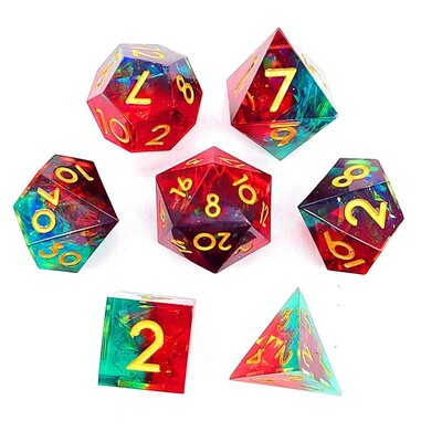 7Pcs/set Digital Dice Resin Dragon Table Entertainment Tarot Game Party Toys Polyhedral DND Dice Tabletop Role-Playing Ornaments