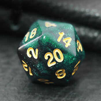 7 τεμάχια/Σετ Green and Black Starry Sky Galaxy Dice D&D COC Dice D4 D6 D8 D10 D% D12 D20 Επιτραπέζια παιχνίδια DND RPG Σετ ζάρια