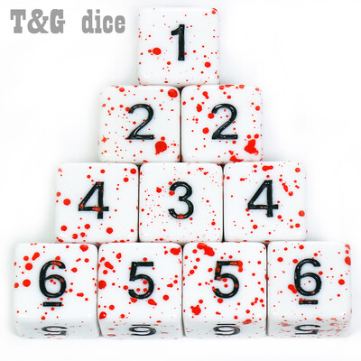 Funny DNDGame RPG 10 bucăți/set poliedric D4-D20 multi fețe opac sânge digital zaruri set accesorii pentru jocuri de masă