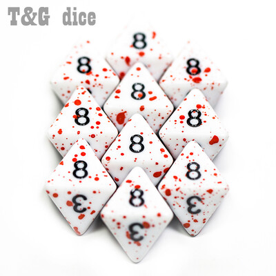 Funny DNDGame RPG 10 bucăți/set poliedric D4-D20 multi fețe opac sânge digital zaruri set accesorii pentru jocuri de masă