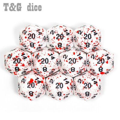 Funny DNDGame RPG 10 bucăți/set poliedric D4-D20 multi fețe opac sânge digital zaruri set accesorii pentru jocuri de masă