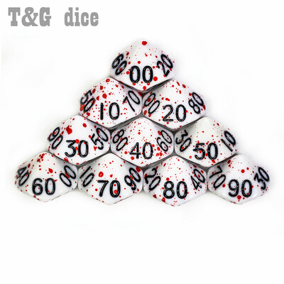 Funny DNDGame RPG 10 bucăți/set poliedric D4-D20 multi fețe opac sânge digital zaruri set accesorii pentru jocuri de masă