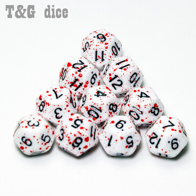 Funny DNDGame RPG 10 bucăți/set poliedric D4-D20 multi fețe opac sânge digital zaruri set accesorii pentru jocuri de masă