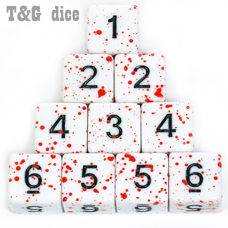 Funny DNDGame RPG 10 bucăți/set poliedric D4-D20 multi fețe opac sânge digital zaruri set accesorii pentru jocuri de masă