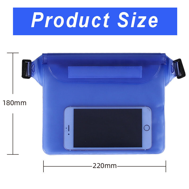 1 buc. Geantă de talie impermeabilă pentru telefonul mobil, geantă pentru curea, pachet de rochie, scufundări, înot, accesorii pentru plajă, curea de talie pentru femei, bărbați