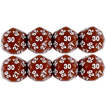 D30 Digital Dice 8 τμχ για DND RPG, Παίζοντας παιχνίδι DRAGONS Dice, 8 χρώματα