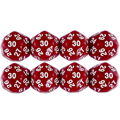 Digitálne kocky D30, 8 ks pre DND RPG, hracie kocky DRAGONS, 8 farieb