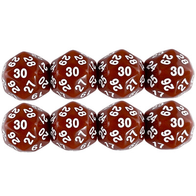 Digitálne kocky D30, 8 ks pre DND RPG, hracie kocky DRAGONS, 8 farieb