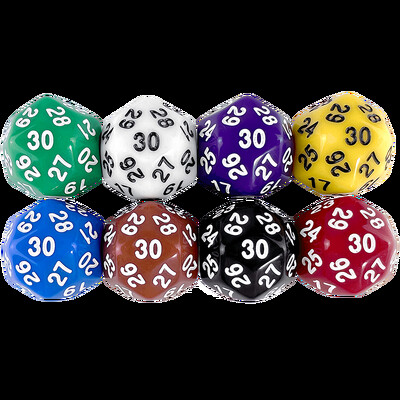 Digitálne kocky D30, 8 ks pre DND RPG, hracie kocky DRAGONS, 8 farieb