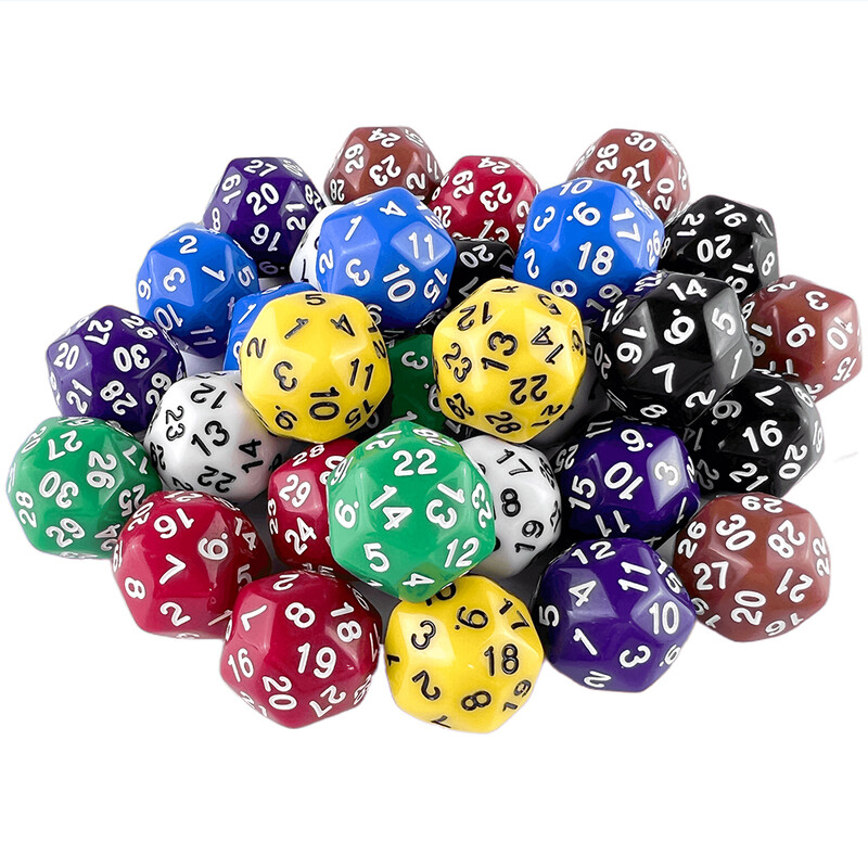 Digitálne kocky D30, 8 ks pre DND RPG, hracie kocky DRAGONS, 8 farieb