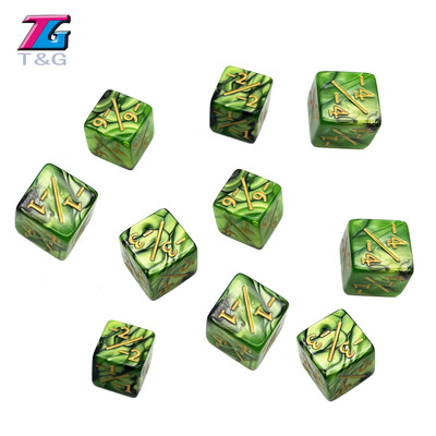 Kocky D6 hry Počítadlo kociek Vysokokvalitné kocky D6 Jednofarebné zmiešané farby Mramorový efekt pre matematické hry Kartové hry Príslušenstvo