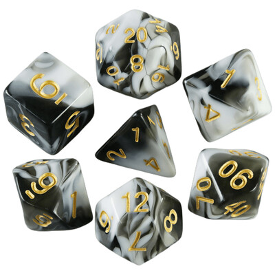 Sada polyedrických nepriehľadných kociek T&G Dice pre stolové hry DND