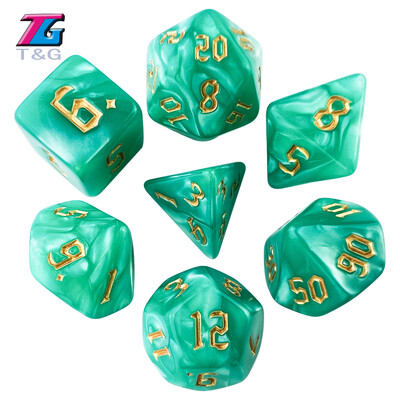 Sada polyedrických nepriehľadných kociek T&G Dice pre stolové hry DND