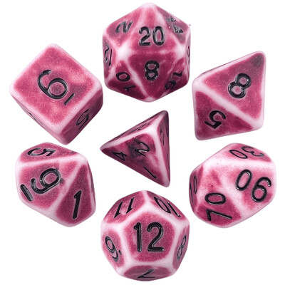 Sada polyedrických nepriehľadných kociek T&G Dice pre stolové hry DND