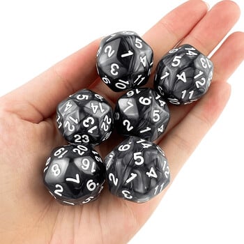 D30 Digital Marble Effect Dice 6 τμχ για μαθηματικά DND RPG, παιχνίδι DRAGONS Dice, 6 χρώματα