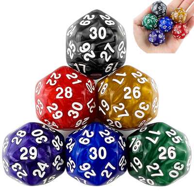 D30 digitális márvány effektus kocka 6db Math DND RPG-hez, játék DRAGONS kocka, 6 szín
