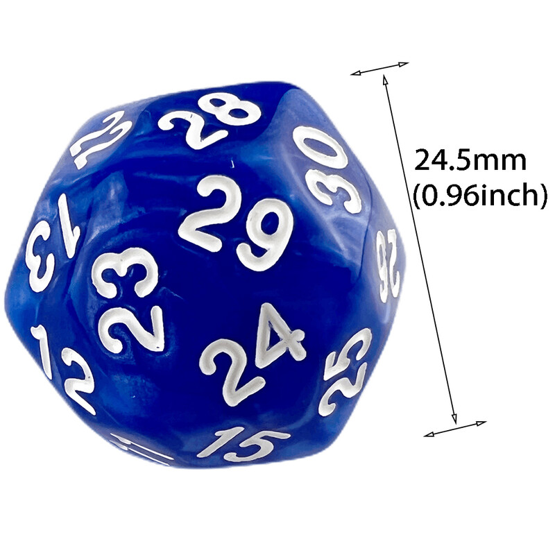 D30 Digitálne kocky s mramorovým efektom, 6 ks pre matematické DND RPG, hracie kocky DRAGONS, 6 farieb