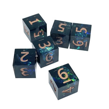 6Pcs Изящни Polyhedron Mold Resin Dices Set Multicolour Retro Number Portable Toys DND RPG TRPG Party Board Games