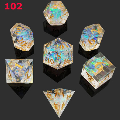 DND Transparent Sharp Edge Number Polyhedral Resin Dice Set D+D Dice Set za igranje uloga Dungeon and Dragon Pathfinder (RPG)MTG