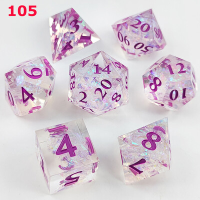 DND Transparent Sharp Edge Number Polyhedral Resin Dice Set D+D Dice Set za igranje uloga Dungeon and Dragon Pathfinder (RPG)MTG