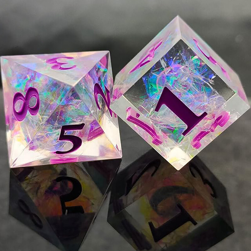 DND Transparent Sharp Edge Number Polyhedral Resin Dice Set D+D Dice Set za igranje uloga Dungeon and Dragon Pathfinder (RPG)MTG