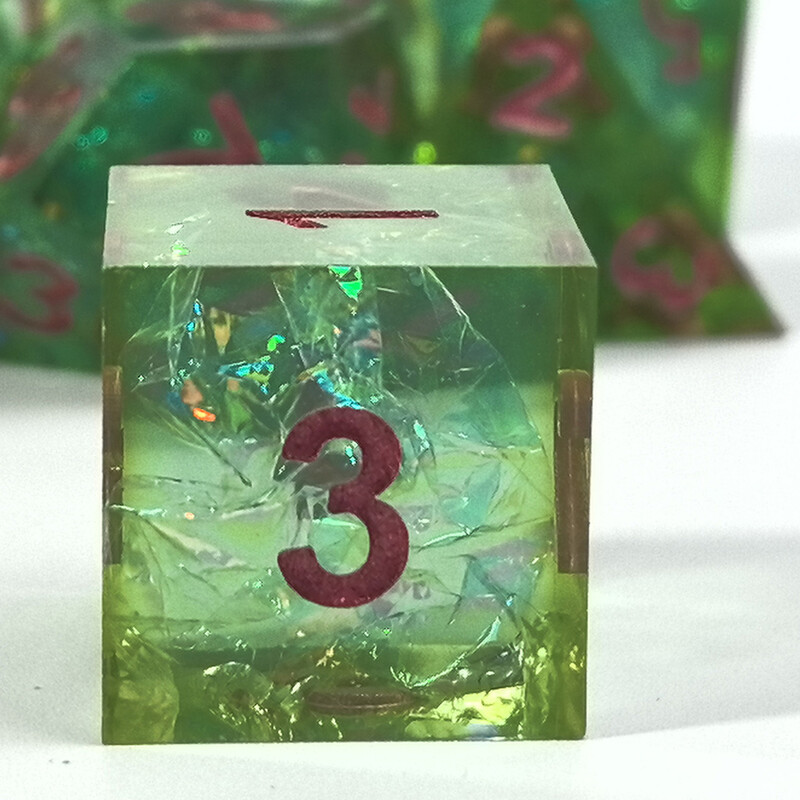 7 bucăți/set zaruri poliedrice din rășină, mai multe culori, zaruri cu muchie ascuțită, potrivite pentru jocuri de rol RPG, joc de cărți