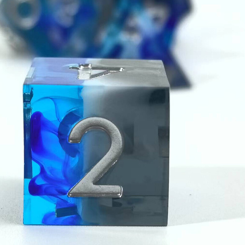 7 bucăți/set zaruri poliedrice din rășină, mai multe culori, zaruri cu muchie ascuțită, potrivite pentru jocuri de rol RPG, joc de cărți