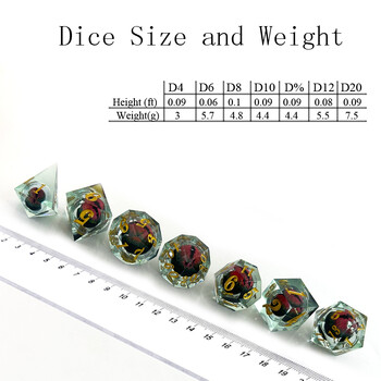 7 τεμάχια/Σετ Dragon Eye Movedable Dice Digital Diamond Mold Polyhedron Toys Ψυχαγωγικά αξεσουάρ για επιτραπέζιο παιχνίδι διακόσμησης σπιτιού