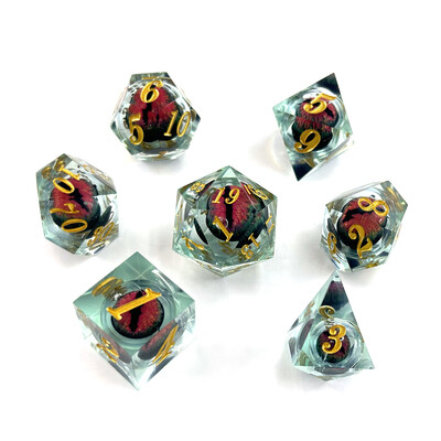7 τεμάχια/Σετ Dragon Eye Movedable Dice Digital Diamond Mold Polyhedron Toys Ψυχαγωγικά αξεσουάρ για επιτραπέζιο παιχνίδι διακόσμησης σπιτιού