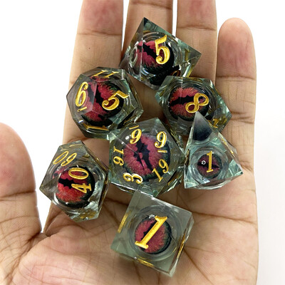 7Pcs/Set Dragon Eye Pomične kockice Digitalni dijamantni kalup Polyhedron Igračke Dodaci za zabavu za uređenje doma Stolna igra