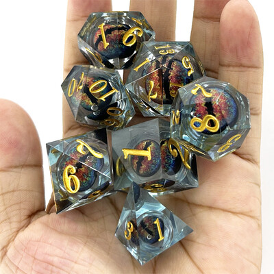 7Pcs/Set Dragon Eye Pomične kockice Digitalni dijamantni kalup Polyhedron Igračke Dodaci za zabavu za uređenje doma Stolna igra