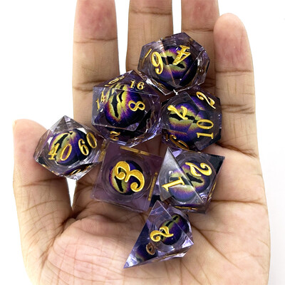 7Pcs/Set Dragon Eye Pomične kockice Digitalni dijamantni kalup Polyhedron Igračke Dodaci za zabavu za uređenje doma Stolna igra