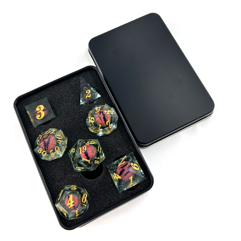 7Pcs/Set Dragon Eye Pomične kockice Digitalni dijamantni kalup Polyhedron Igračke Dodaci za zabavu za uređenje doma Stolna igra