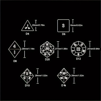 7 τεμ Dice Polyhedral Set Clear Board Card Game Slear Desk Desk Ψυχαγωγία Δώρα παιχνιδιών Πολύχρωμα