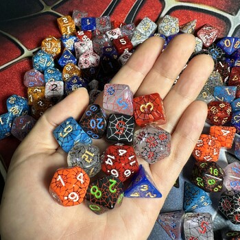 Spider Web Dice - Ιδανικό για επιτραπέζιο παιχνίδι Παιχνίδια ρόλων DND Σετ ζάρια D4 D6 D8 D10 D00 D12 D20 DICE