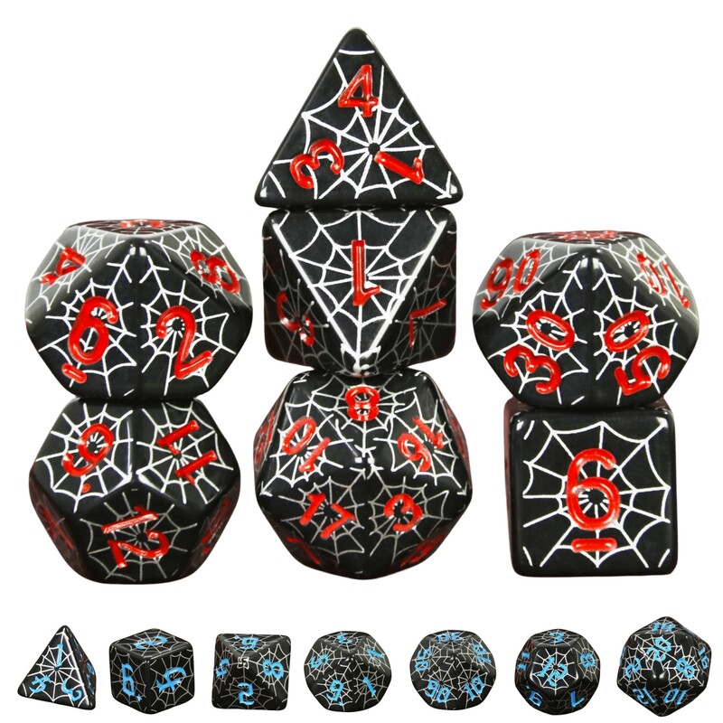 Spider Web Dice - savršene za društvene igre Role Playing Games DND Dice Set D4 D6 D8 D10 D00 D12 D20 DICE