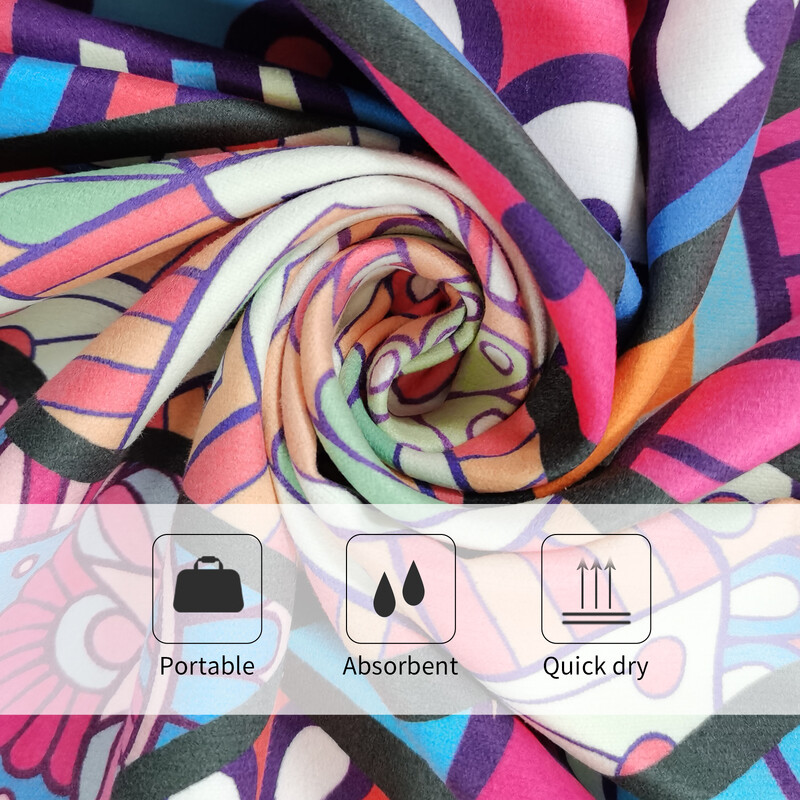 HiTurbo deka od mikrovlakana Brzo sušeći ručnici za plažu, preveliki ručnik s tiskanim 35*71 inča, super upijajuća deka za ručnike za bazen, Bohe