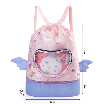 Suha mokra torba za plivanje Vodootporna slatka torba za pohranu iz crtića s pretincem za cipele Torba za rame za djecu velikog kapaciteta