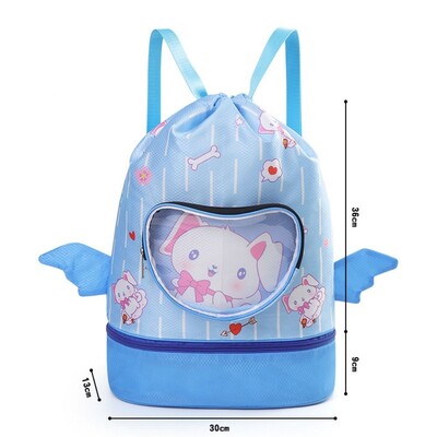 Suha mokra torba za plivanje Vodootporna slatka torba za pohranu iz crtića s pretincem za cipele Torba za rame za djecu velikog kapaciteta