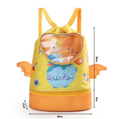 Suha mokra torba za plivanje Vodootporna slatka torba za pohranu iz crtića s pretincem za cipele Torba za rame za djecu velikog kapaciteta