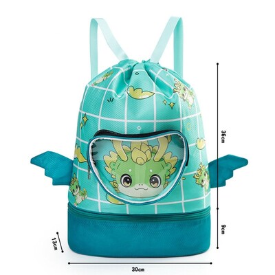 Suha mokra torba za plivanje Vodootporna slatka torba za pohranu iz crtića s pretincem za cipele Torba za rame za djecu velikog kapaciteta