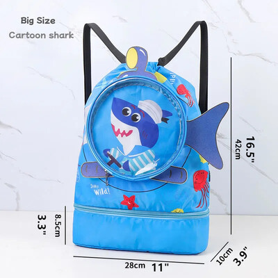 Dječja torba za plivanje Dječja vodootporna torbica za pohranu na rame Ruksak za ručnu prtljagu Torba za mokro suho odvajanje Torbica velikog kapaciteta