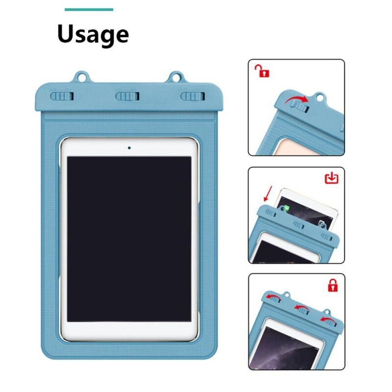 Husă transparentă pentru tabletă, impermeabilă, cu curea, geantă de protecție multifuncțională pentru tabletă, husă impermeabilă pentru tabletă de vară