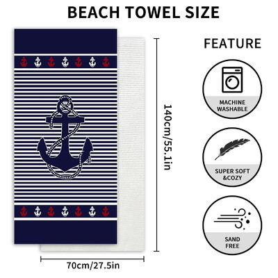 Ručnik za plažu od mikrovlakana Veliki upijajući ručnik za kupanje Brzosušeća krema za sunčanje za odrasle Djecu Putovanja Bazen Uzorak morske zvijezde