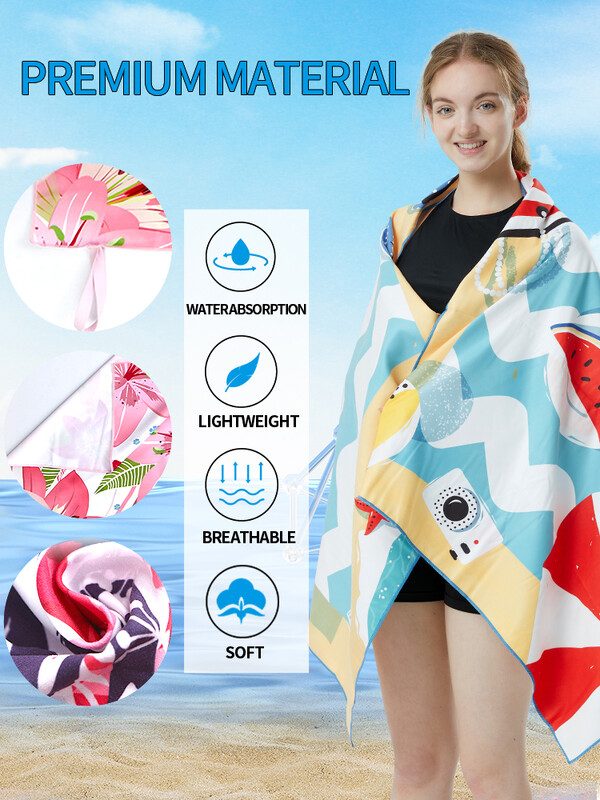 Veliki ručnici za plažu Ručnici za plažu od mikrovlakana Brzo sušeći ručnik Ručnici za plažu od pijeska Oblak Ručnik za plažu za odrasle Ručnik za bazen za putne plivače（S10）