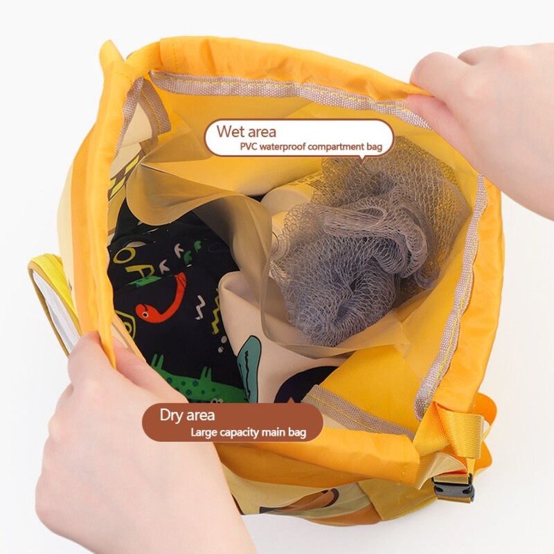 Modna torba za plivanje za suho i mokro odvajanje, prijenosni slatki ruksak za plažu s crtićima, vodootporna torba za plažu velikog kapaciteta za van