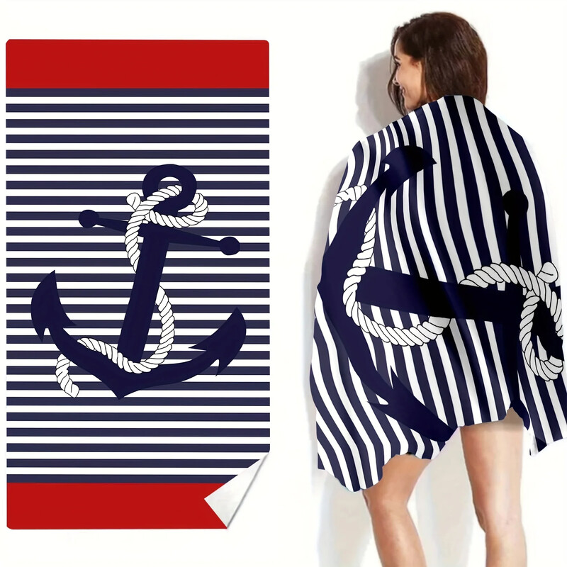 Mikrošķiedras sega Ātri žūstoši pludmales dvieļi, Lielizmēra absorbējošs ātri žūstošs, viegli pārnēsājams pludmales vannas dvielis ceļojumu brīvdienu paklājiņš